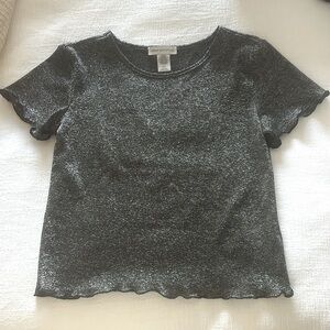 URBAN OUTFITTERS silver metallic t-shirt